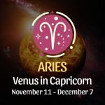 Aries: Venus in Capricorn Horoscope - November 11, 2024