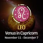 Leo: Venus in Capricorn Horoscope - November 11, 2024